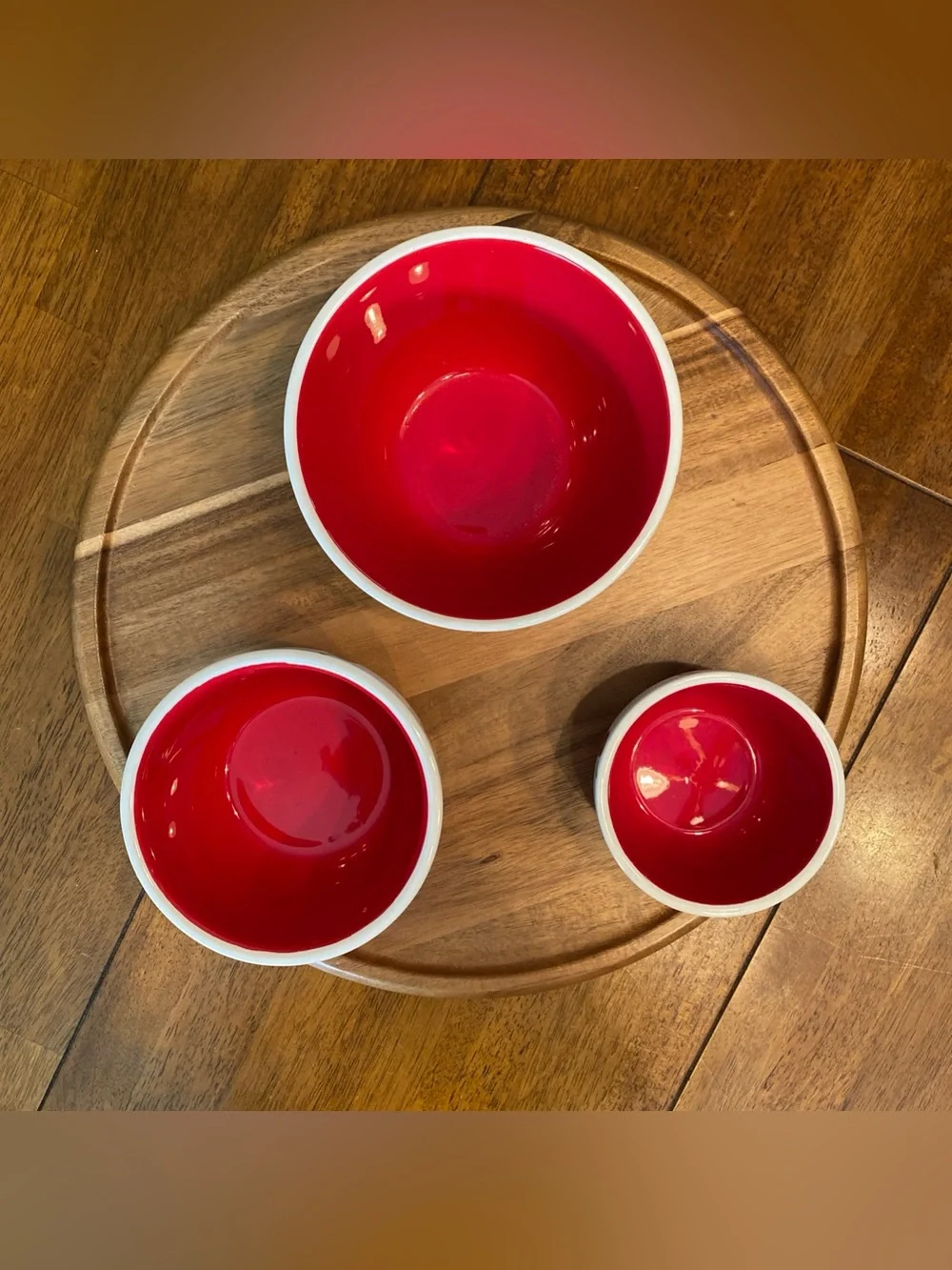 Terramoto Ceramic Red Cherry 3-Piece Bowl Set